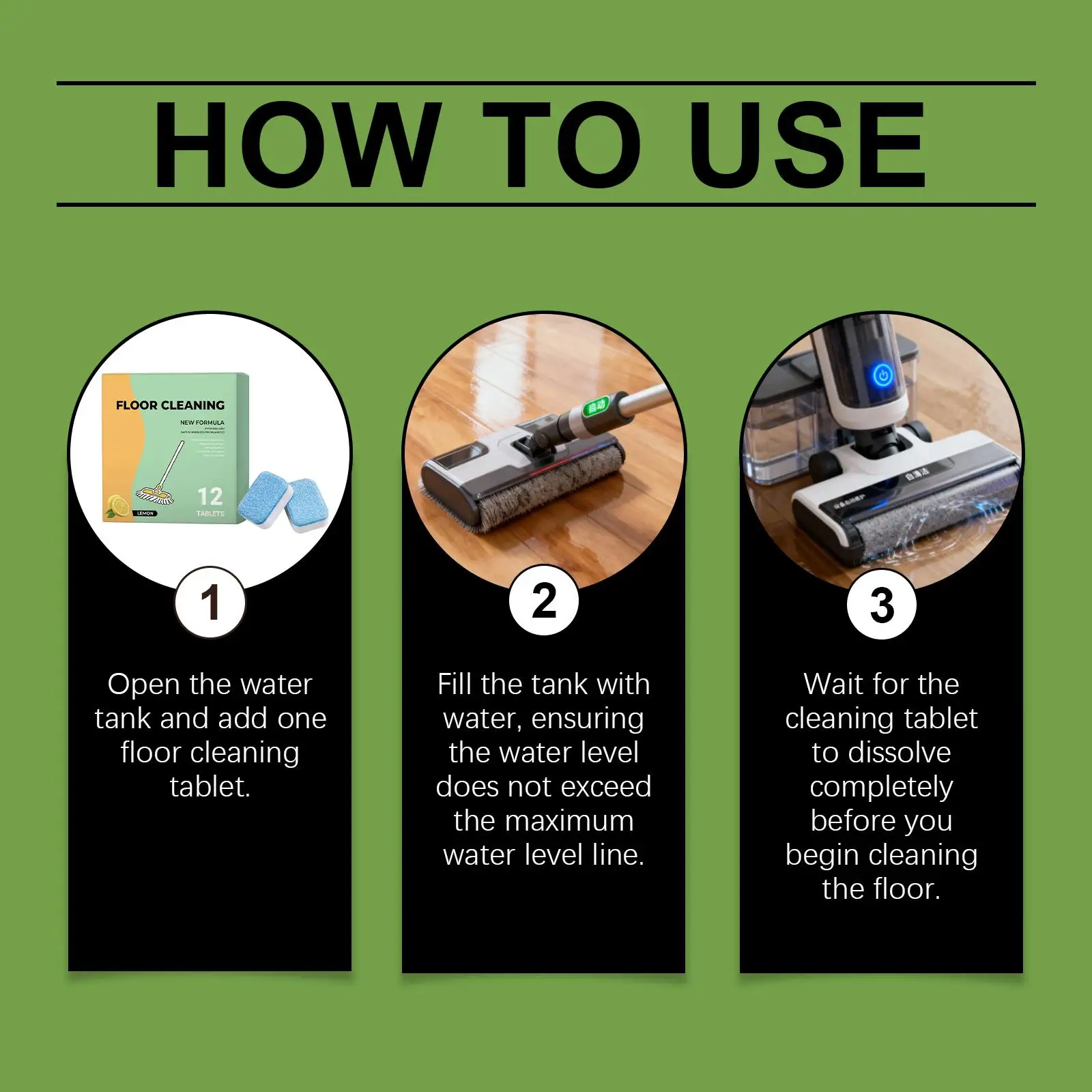 

Таблетки для чистки пола и плитки, растворимые, для ежедневной и еженедельной уборки, от стойких пятен, остатков еды, запаха мочи, воды