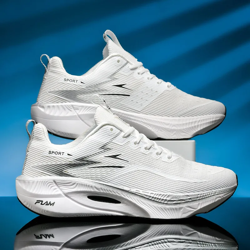 

Running Shoes Men Breathable Lace-up Carbon Plate Sports Shoes Men Comfortable Wear-resistant Anti-slip Casual Sneakers Men