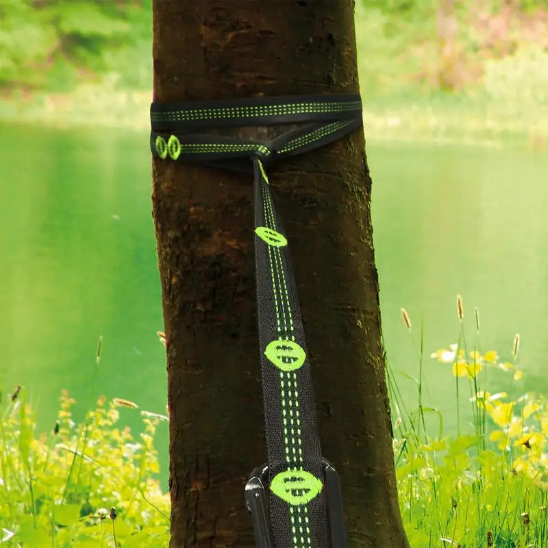 1pc Hammock Straps Special Reinforced Polyester Straps 10 Ring High Load-Bearing Barbed Black Outdoor Hammock Straps Accessories