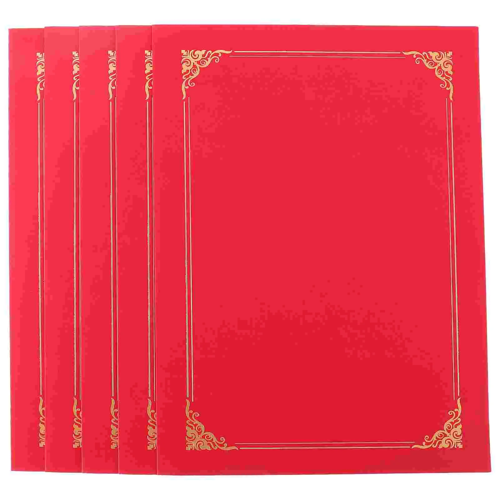 10PCS Red Blank Stamp Certificate Holders Award Covers Diploma Envelopes Contract Folders Lasting for Graduation