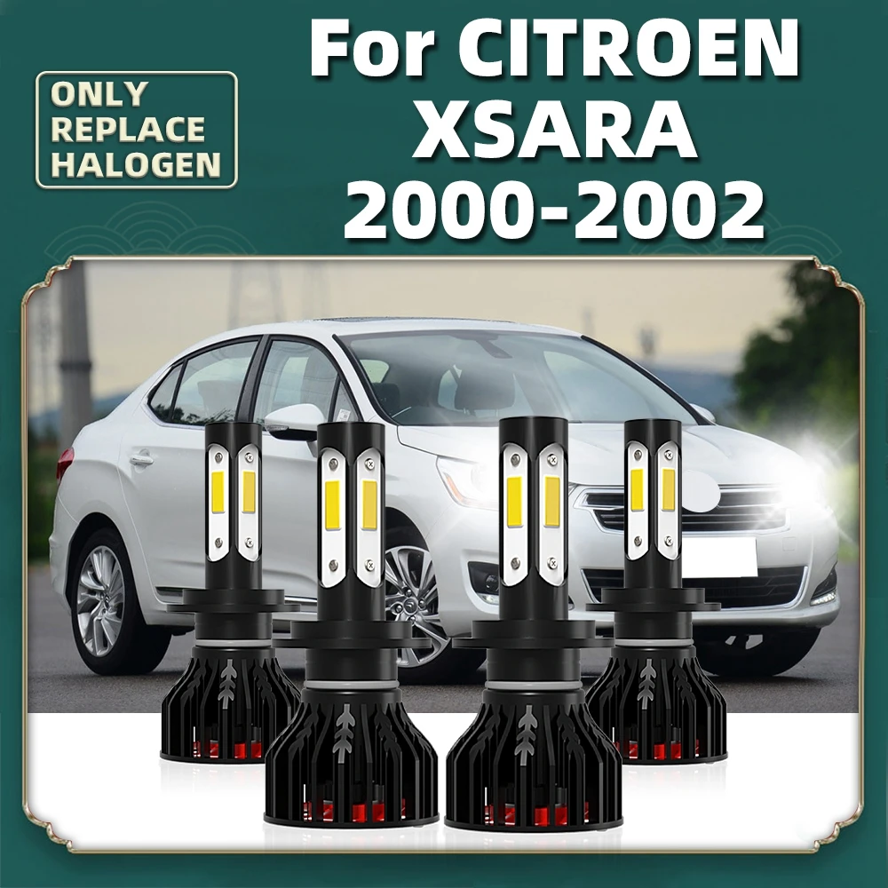 H7 LED Bulbs Front Headlights Four Sides Luminous 360° Auto Lamps For Citroen Xsara 2000 - 2002 2001 Turbo Luces 12V Replacement