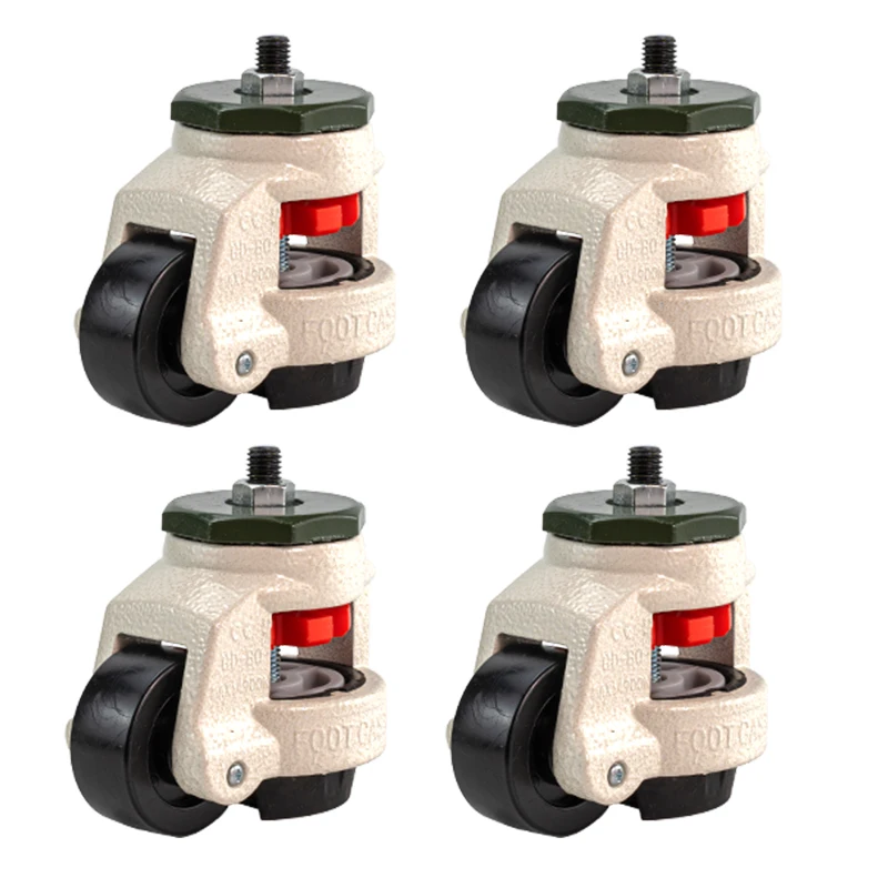 4pcs of set  GD-80S/80F Heavy Duty Castors Leveling Heavy Foot  adjustable aluminum bracket nylon wheels  Industrial casters