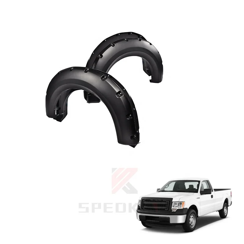 Spedking 2009 2010 2011 2012 2013 2014 Textured Pocket Bolt/Rivet Fender Flares Wheel Cover for ford F150 Fender Flares