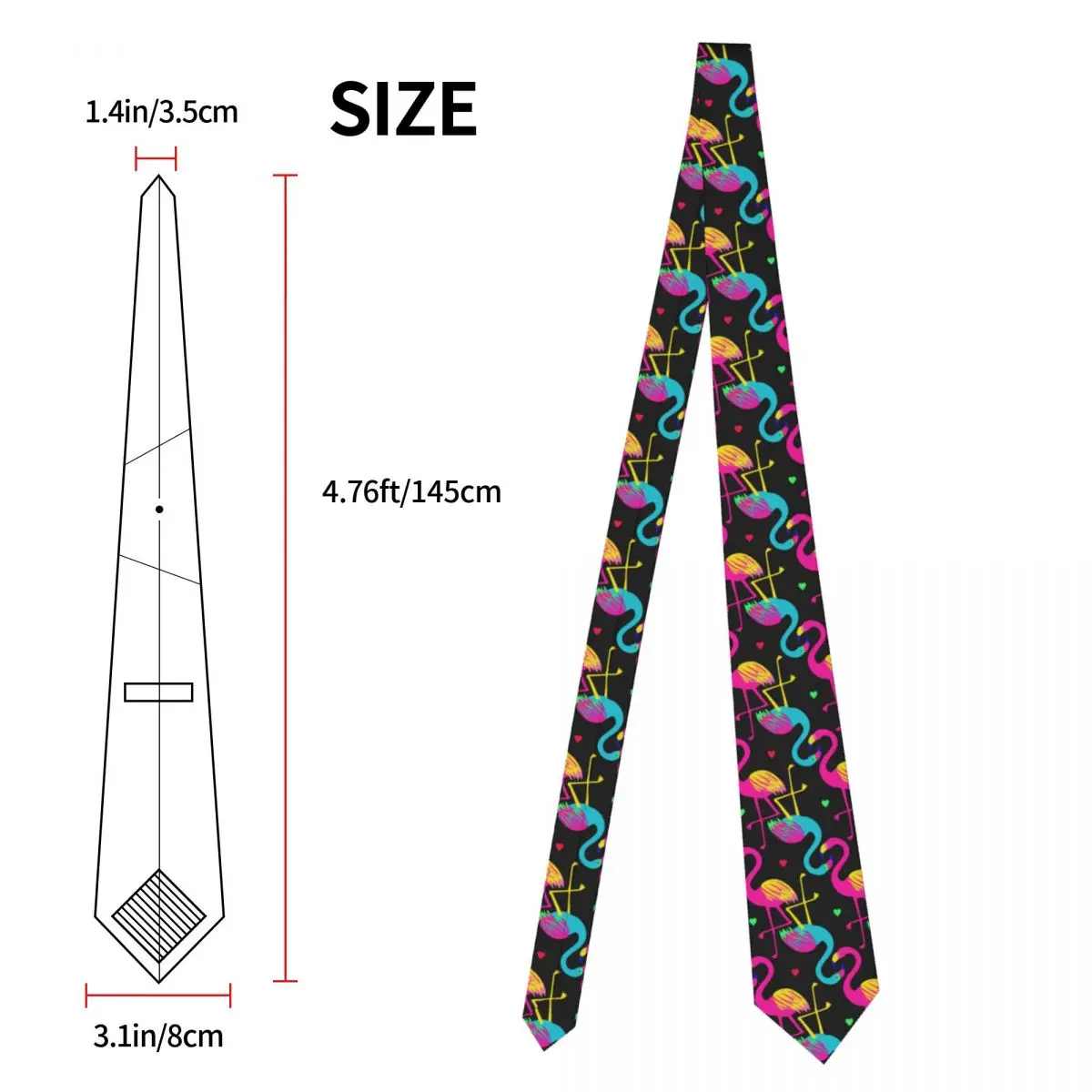 Vivid Tropical Exotic Hawaiian Flamingo Neckties Men Skinny Polyester 8 cm Narrow Neck Ties for Men Accessories Cravat Gift