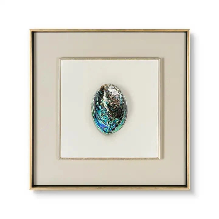 

Home Decor Large Framed Mixed Media Artwork 3D Abalone Shell Painting Abstract Morden Wall Art