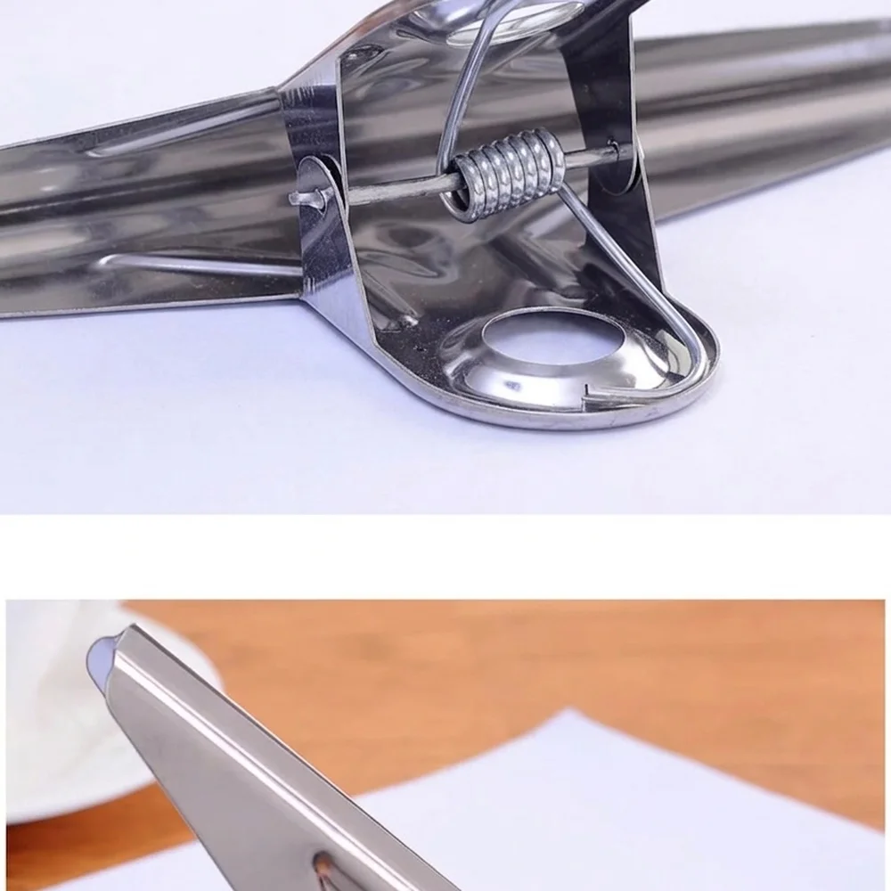 Office Metal Binder Clips Stainless Steel Paper Holder Strong Financial Clamp For School Supplies Filing Document Storage
