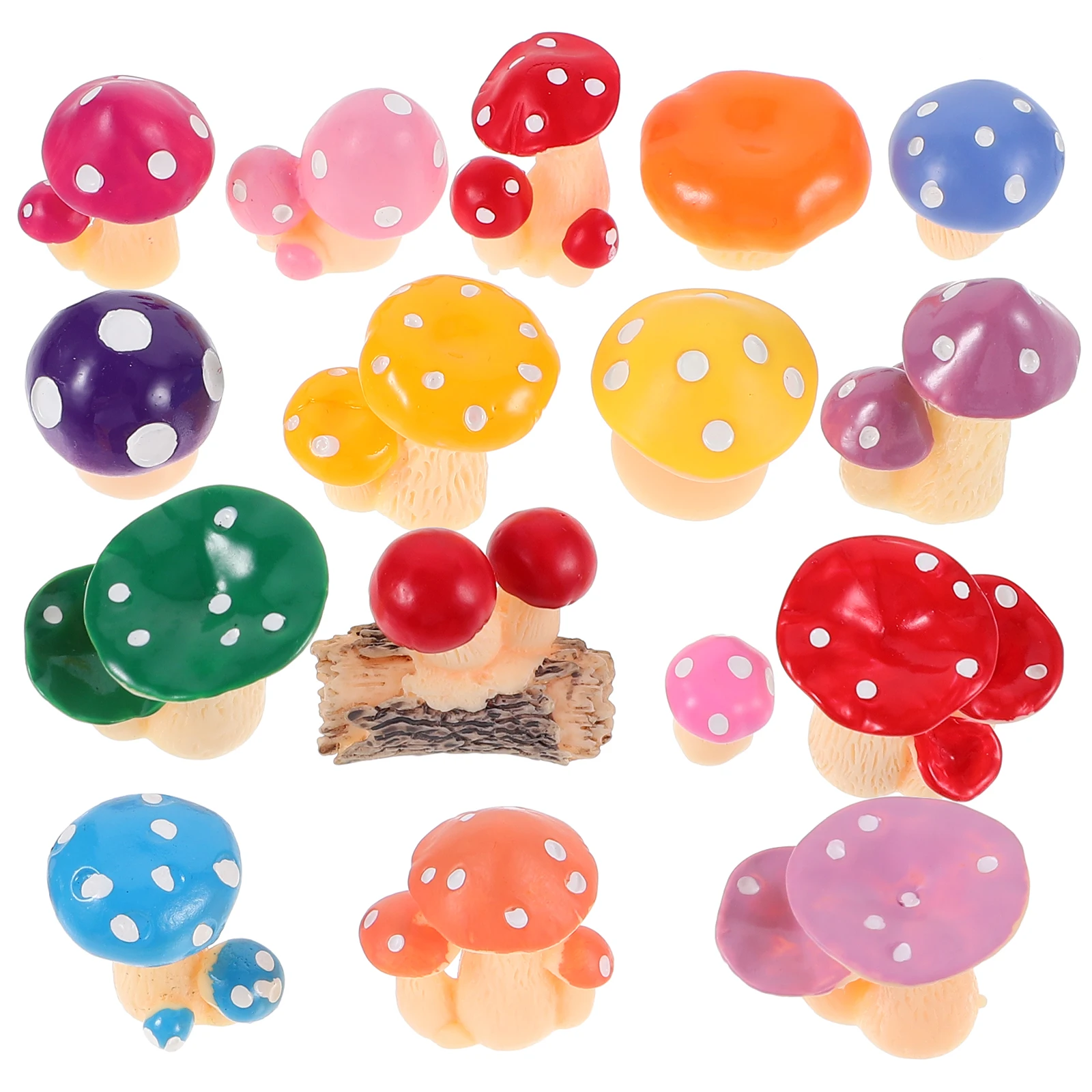 

32 Pcs Simulated Mushroom Resin naments Mini Figurines Garden Decor Lawn Accessories Tiny Mushrooms Statue Home DIY Project