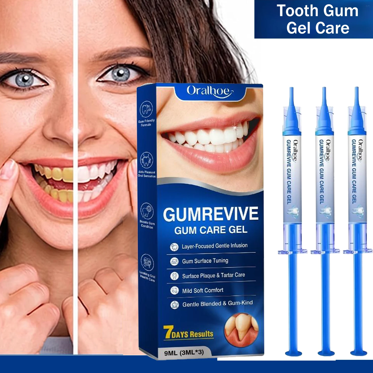 Gum Premium Teeth Gum Care Gel Deep Cleaning Formula for Brighter Smile & Fresh Oral Care Cleaning Support Oral Hygiene