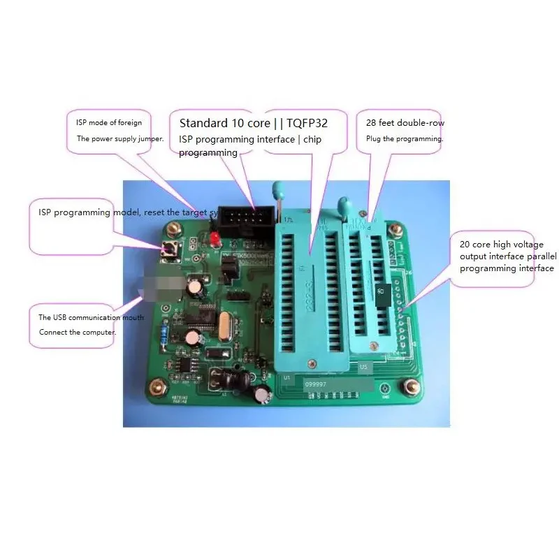 Programador de alto voltaje AVR serie Mega8 soporte dedicado mega168 328 programación paralela AVR