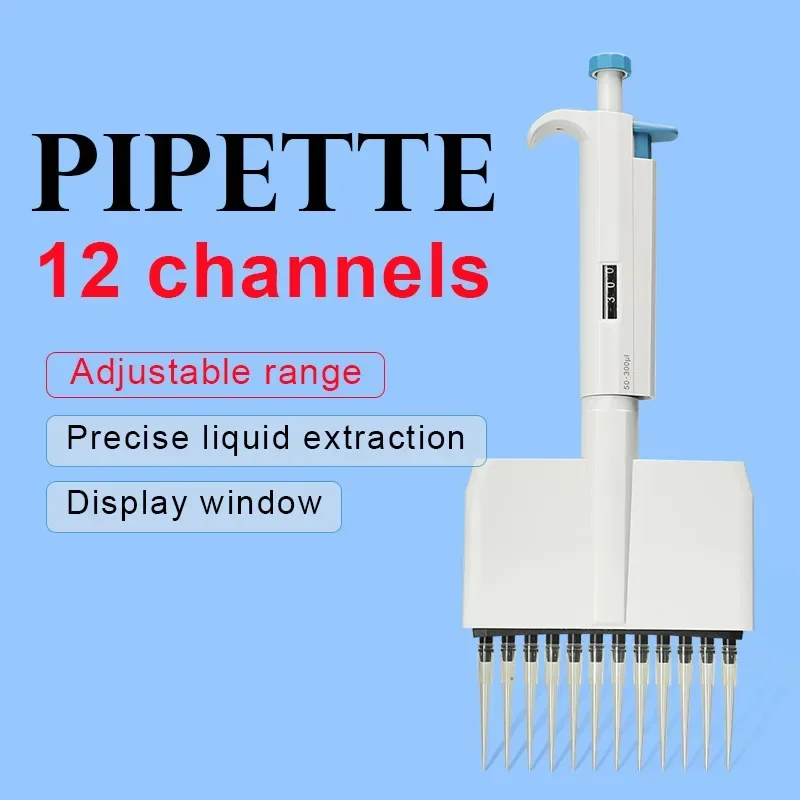 DXY Manumotive 12 Channels Adjustable Micropipette Mechanical Pipette Volume Lab Transfer Pipettor TopPette