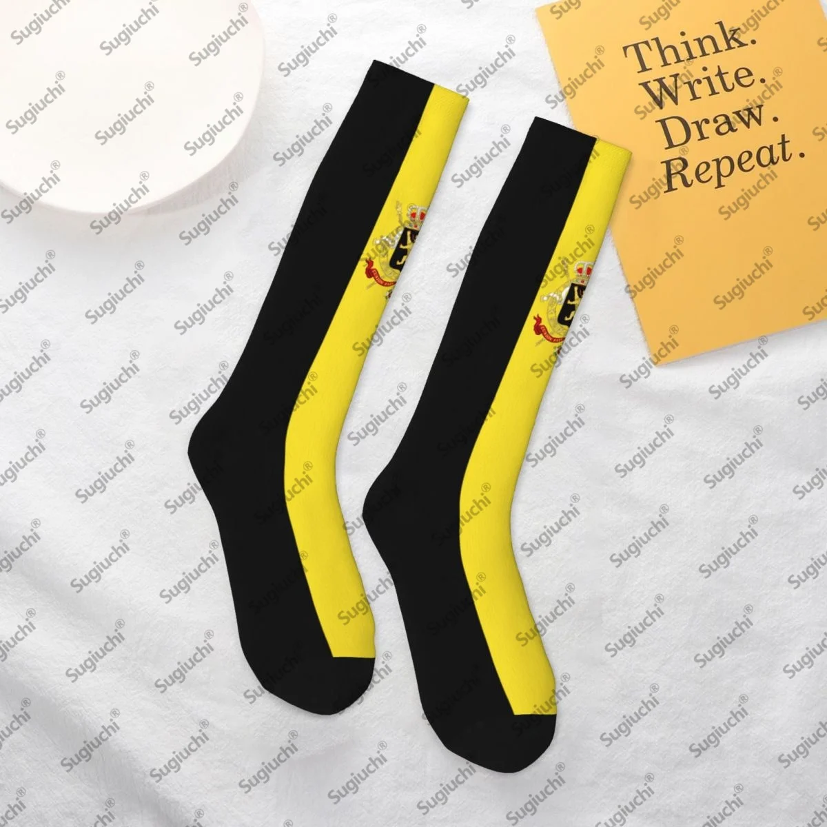 

2025 г., полиэстеровые носки с 3D принтом флага Бельгии, мужские и женские повседневные носки унисекс Kawaii высокого качества, уличные носки для скейтборда