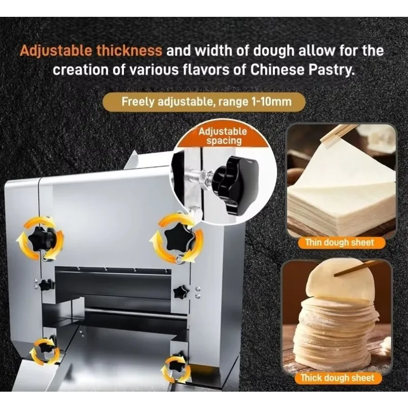 Commercial Dough Sheeter Kneader All in One Fully Automatic Electric Large Dough Roller Dumpling Wrapper Noodle Machine
