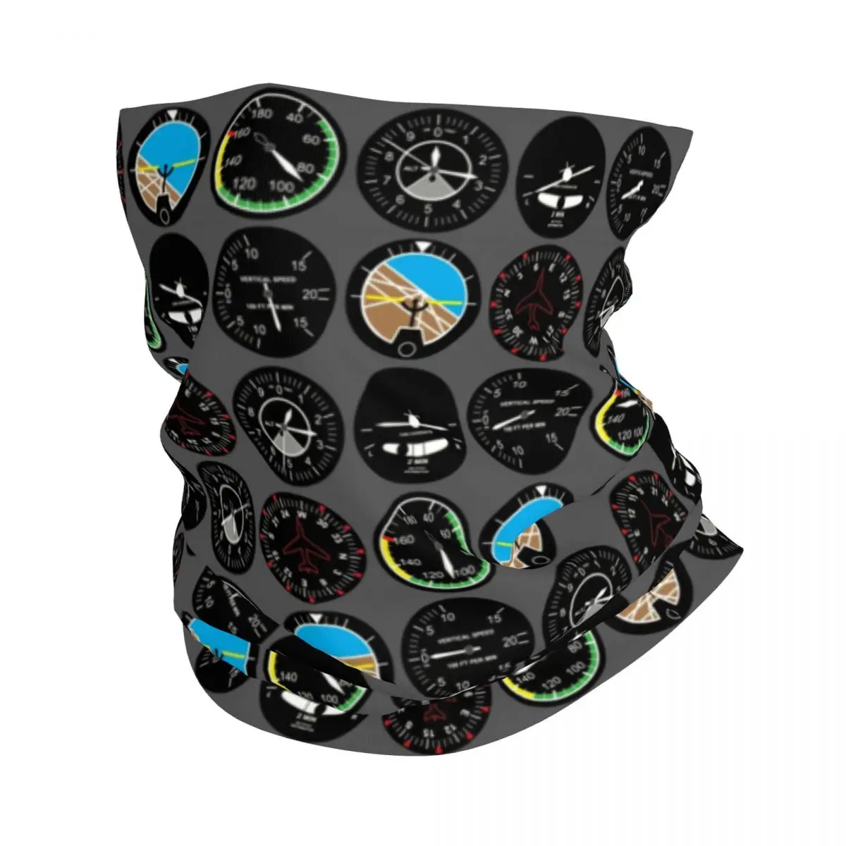 Custom Aviation Airplane Flight Instruments Winter Headband Neck Warmer Tube Scarf Plane Aviator Pilot Gift Face Bandana Gaiter