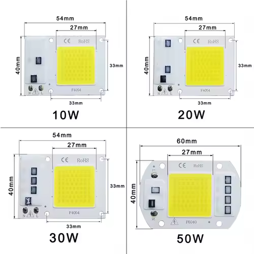 LED Chip COB lamp 10W 20W 30W 50W AC 220V 240V IP65 Smart IC No Need Driver DIY Flood light Led Bulb Spotlight Outdoor Lamp bead - Image 3