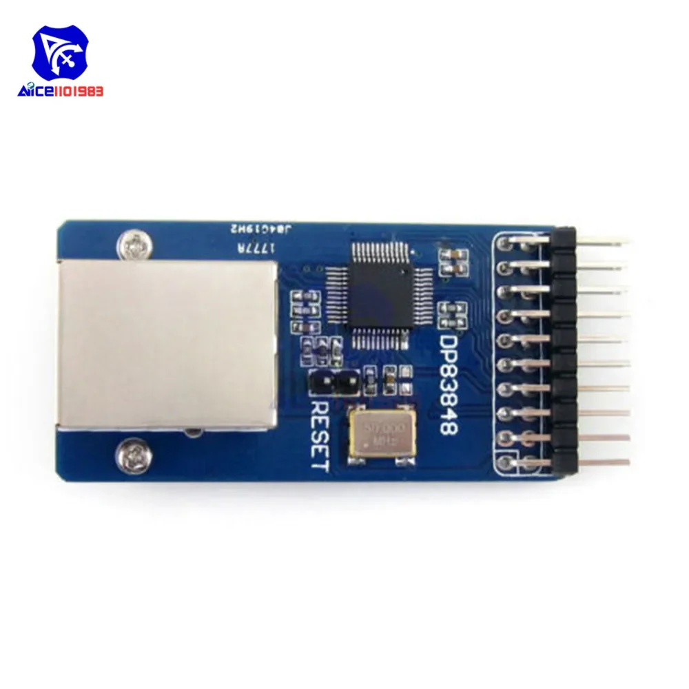 DP83848 Ethernet Physical Transceiver RJ45 Connector Control USB-B Type Interface Board for Arduino