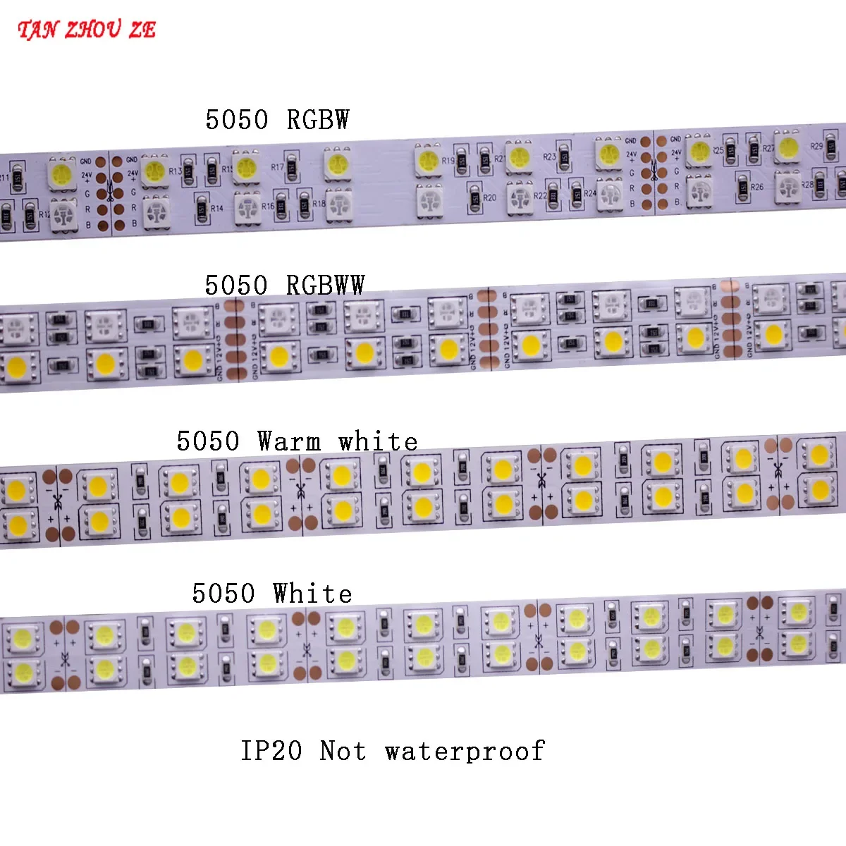 5M Double Row IP20/IP67 waterproof 5050 SMD RGBW(RGB+white) RGBWW(RGB+Warm White) Flexible LED Strips DC12V 5M 120led/M 600LEDs