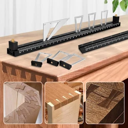 Dovetail Tenon Gauge Woodworking Marking Tool Mortise and Tenon Drawing Template Carpentry Scribing Ruler With Multiple Size