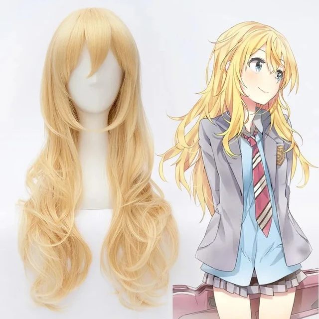 Anime Twoje kłamstwo w kwietniu Miyazono Kaori peruka przebranie na karnawał kobiety długie włosy syntetyczne impreza z okazji Halloween do odgrywania ról peruki