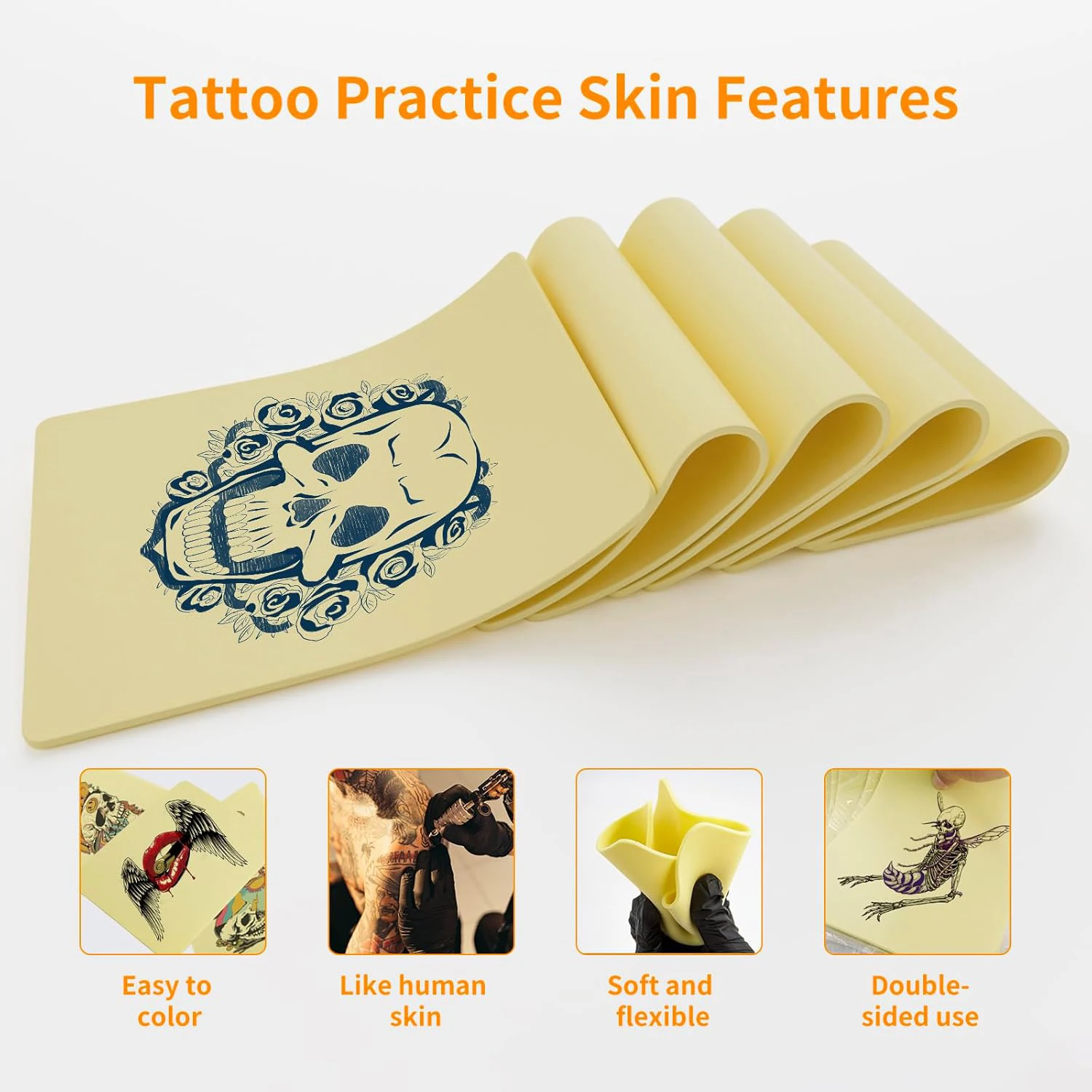 3 مللي متر سميكة فارغة الوشم ممارسة الجلد على الوجهين سيليكون الجلد وهمية لتدريب ماكياج دائم توريد الوشم التبعي #6