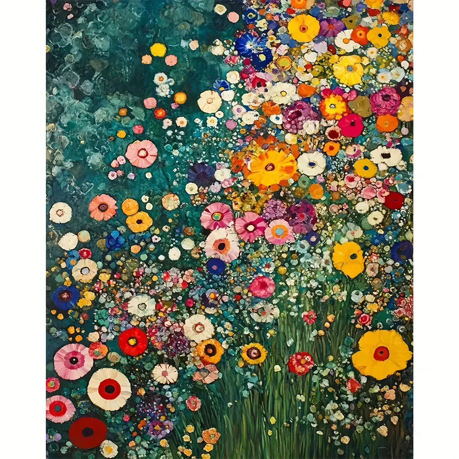 quebra-cabecas-com-muitas-flores-e-fundo-verde-500-1000-1200-2000-pecas-jogos-de-atividade-familiar-para-sala-de-jogos-quarto-e-decoracao-de-casa