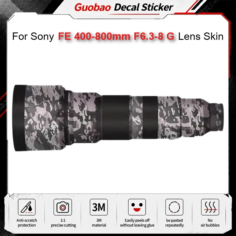 For Sony FE 400-800mm F6.3-8 G Lens Sticker Vinyl Wrap Film SEL400800 Lens Body Protective Sticker Protector Coat FE400-800