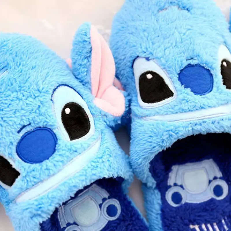 Disney Cartoon Pluszowe kapcie jesienią i zimą Kreatywny Alien Stitch Kubuś Puchatek Miękkie kapcie domowe 35-38 jardów Unisex