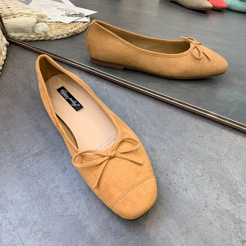 Modische flache Damenschuhe, Ballerinas, neue Frühlings- und Herbstkollektion, weiche Slip-On-Schuhe für Damen, Schmetterlingsknoten, flache Damenschuhe. – Detail 2