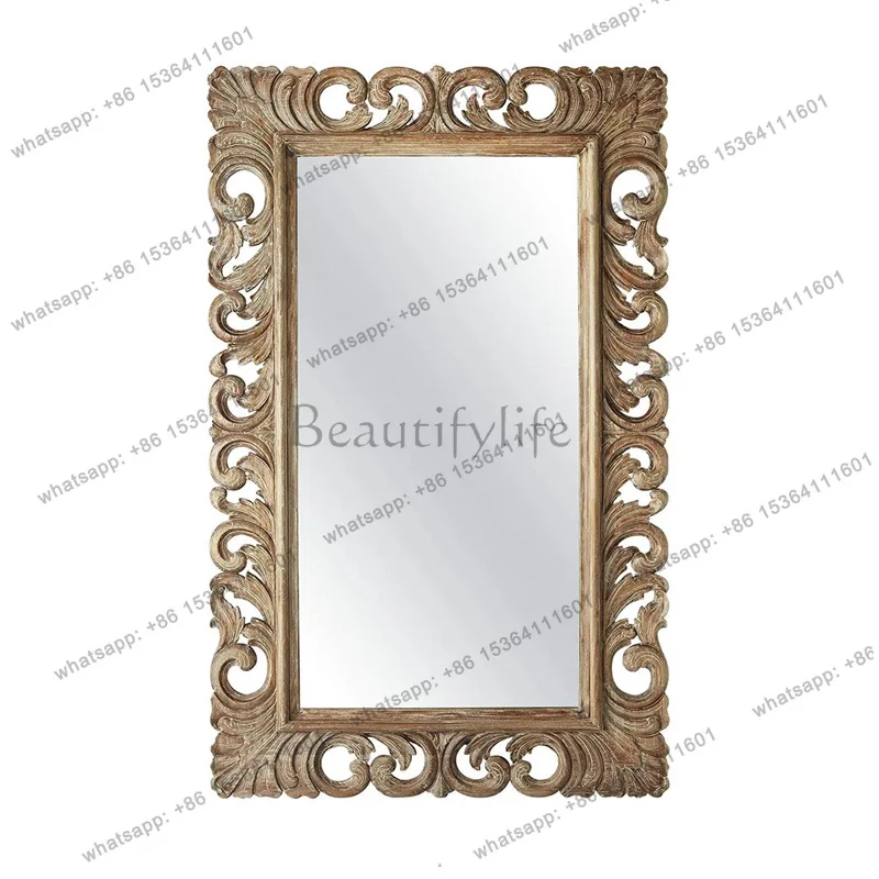 

American retro light luxury diagonally against the wall floor mirror home entrance entrance decoration fitting mirror
