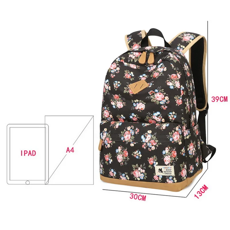 Canvas Backpack Small Floral Daisy Bag Computer Travel