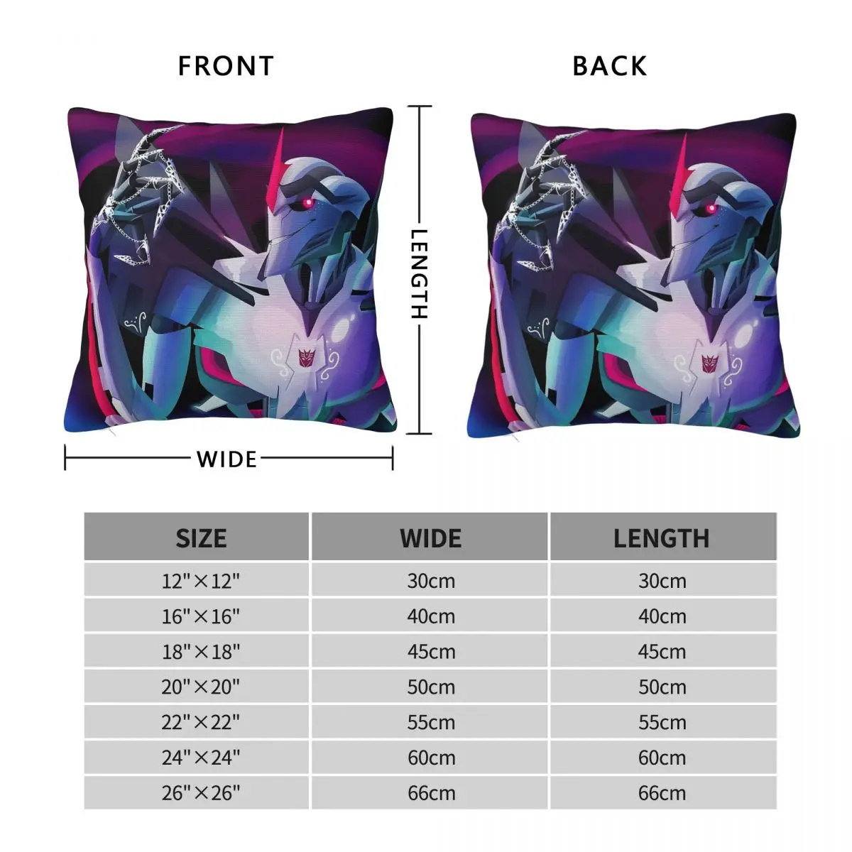 Fancy Starscream Knock Out Pillowcase Polyester Linen Velvet Printed Zip Decorative Pillow Case Room Cushion Cover 45x45