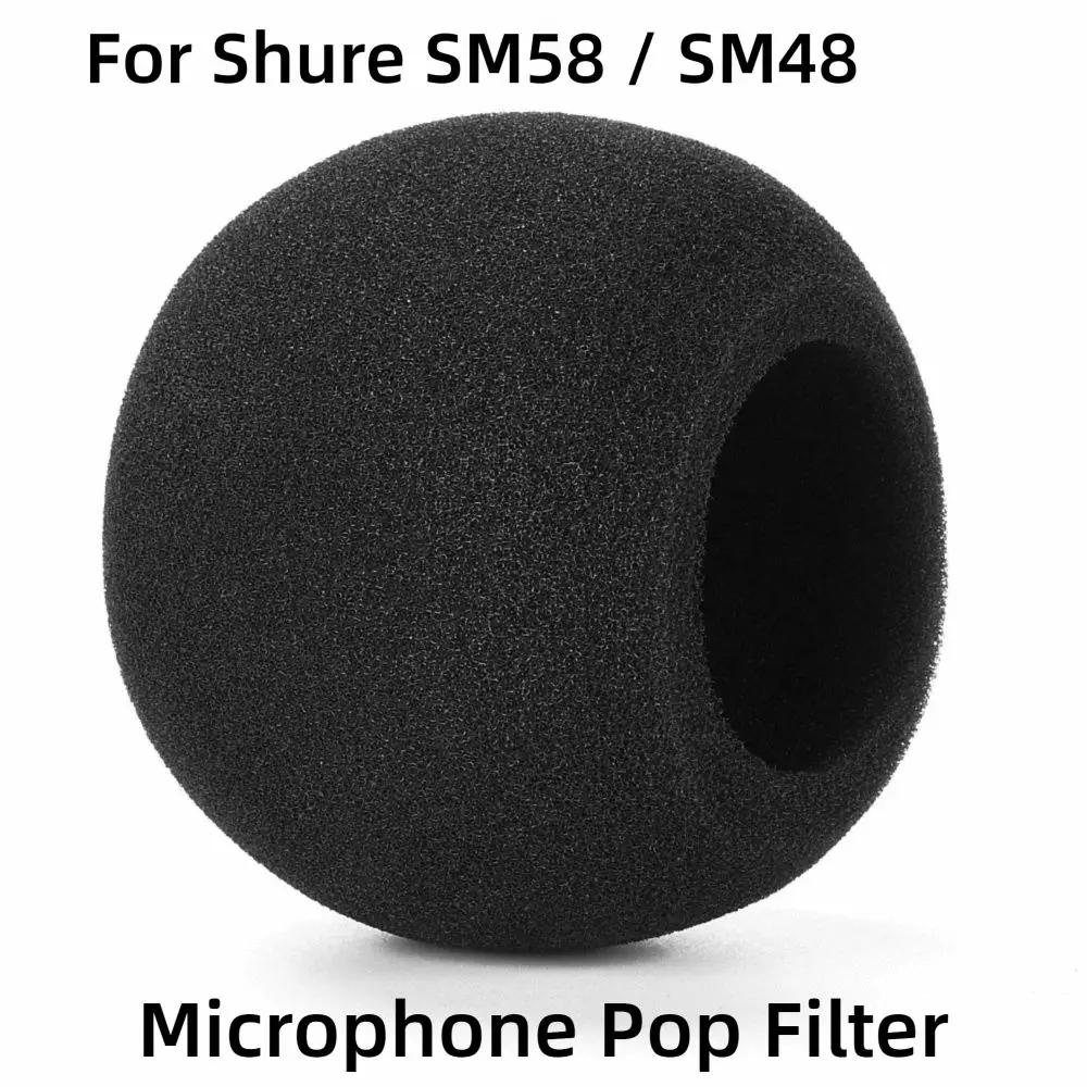 Replacement Mic Windscreen Cover Flocked Sponge Foam Windproof Microphone Pop Filter for Shure SM58 / SM48