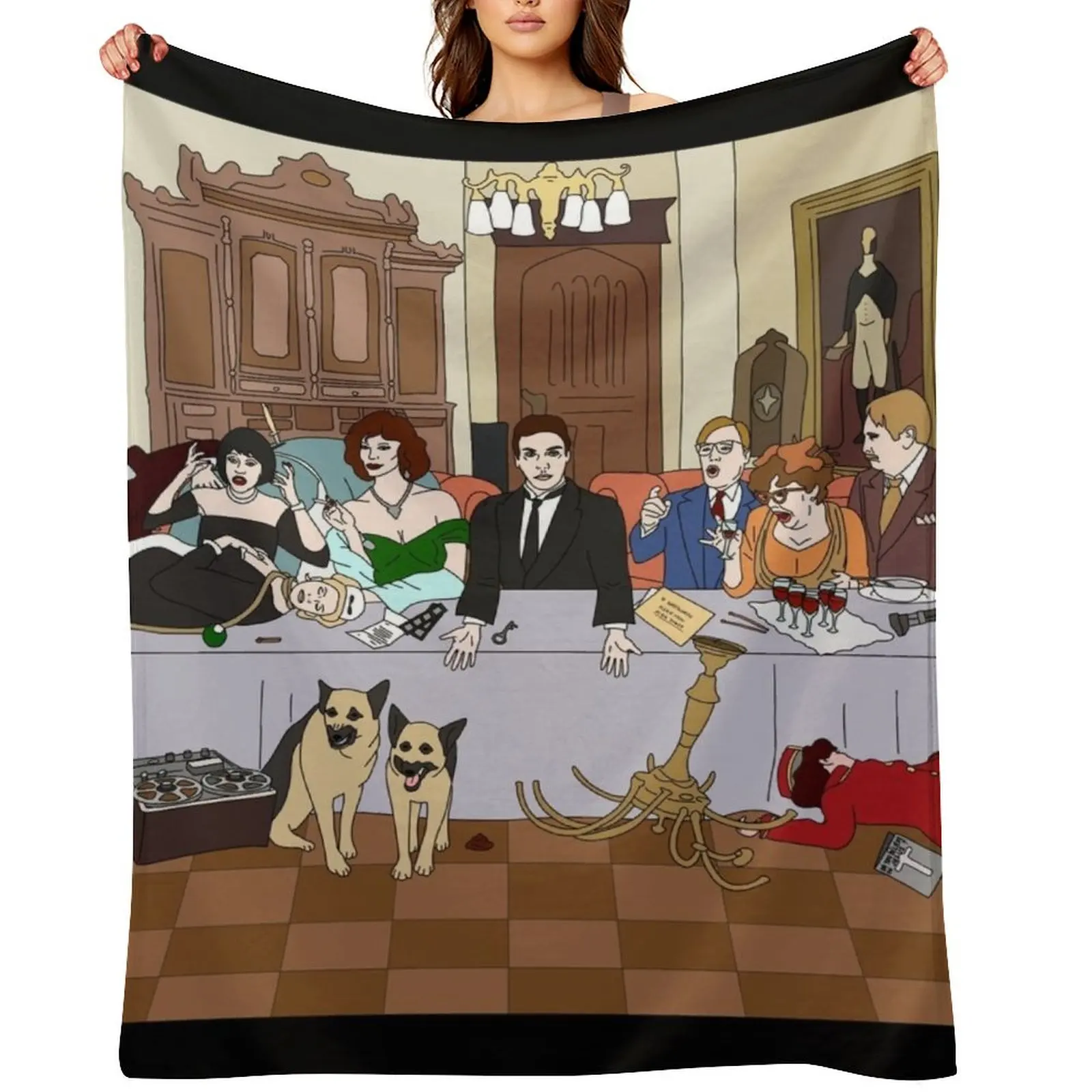 

The Last Supper at Boddy Mansion Throw Blanket Luxury Thicken Flannel Flannels Flannel Fabric Blankets