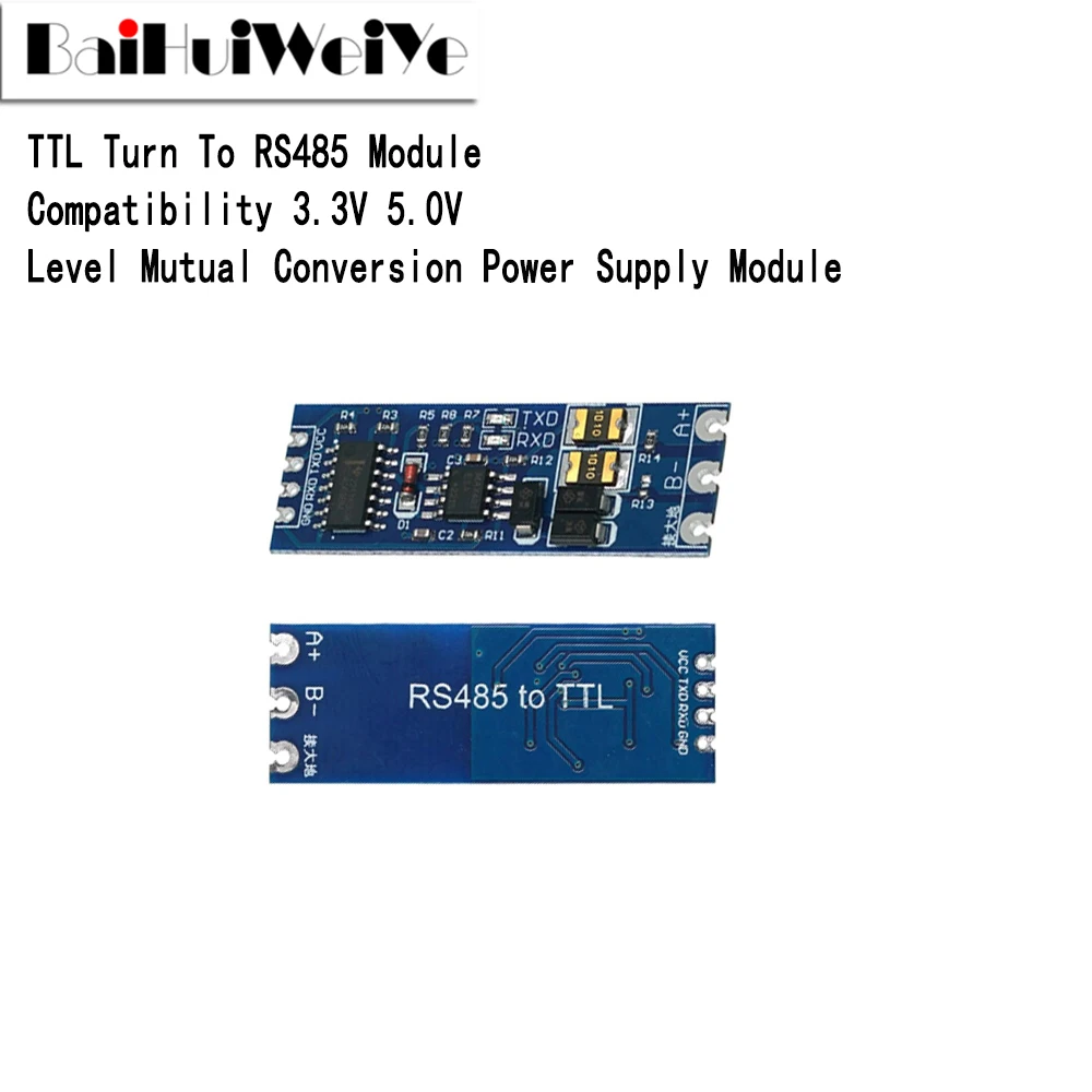 5PCS TTL Turn To RS485 Module To Serial UART Level Mutual Conversion Hardware Automatic Flow Control Power Supply Module 3.3V 5V