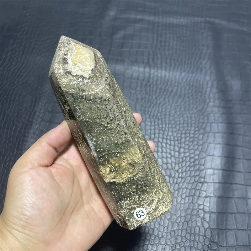 875g High quality natural large quartz Ocean Jasper Crystal Point ocean jasper wand For Decoration