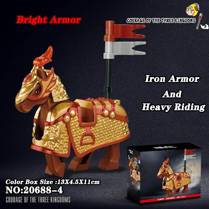 Nuova storia cinese The Three gods Mount War Horse Armor 2024 fai da te Building Blocks Toys Friends Gift For Boys Girls Juguetes