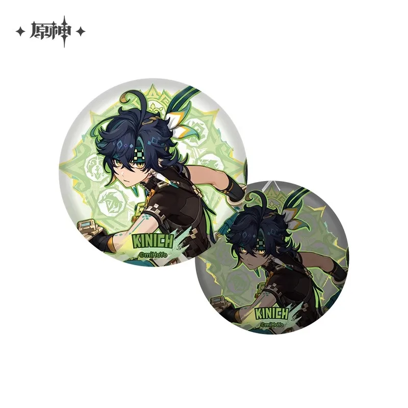 [Genuine] 75MM Genshin Impact Natlan Character Theme Badge Kachina Kinich Mualani Cartoon Reflective Brooch Pin Anime Cosplay