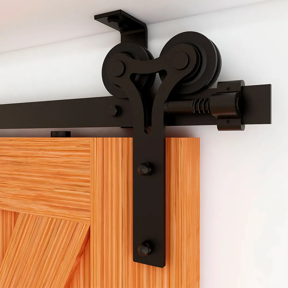 CCJH Sliding Barn Door Hardware Kit Ceiling Mount Sliding Door Track Accessory Kit Double Sliding Interior Door Y Shape