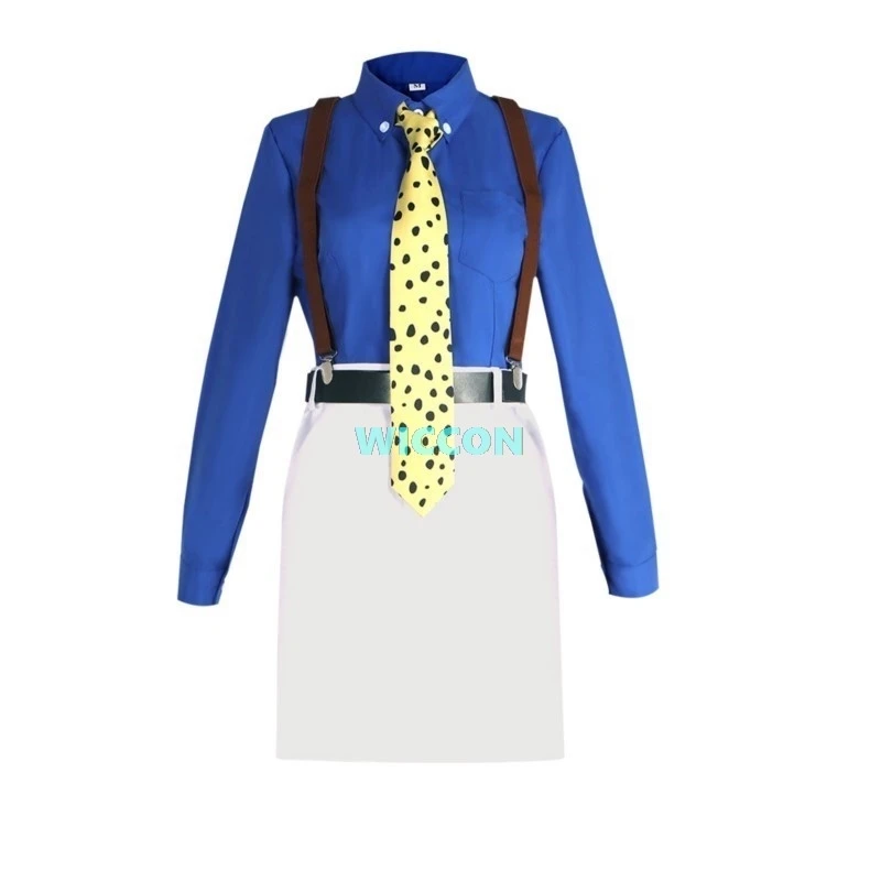 Nanami Kento Costume Cosplay Women's Shirt Slim Fit Skirt with Tie Suspender Glasses Wig Cosplay Prop Wood Ninja Knife Halloween view 2
