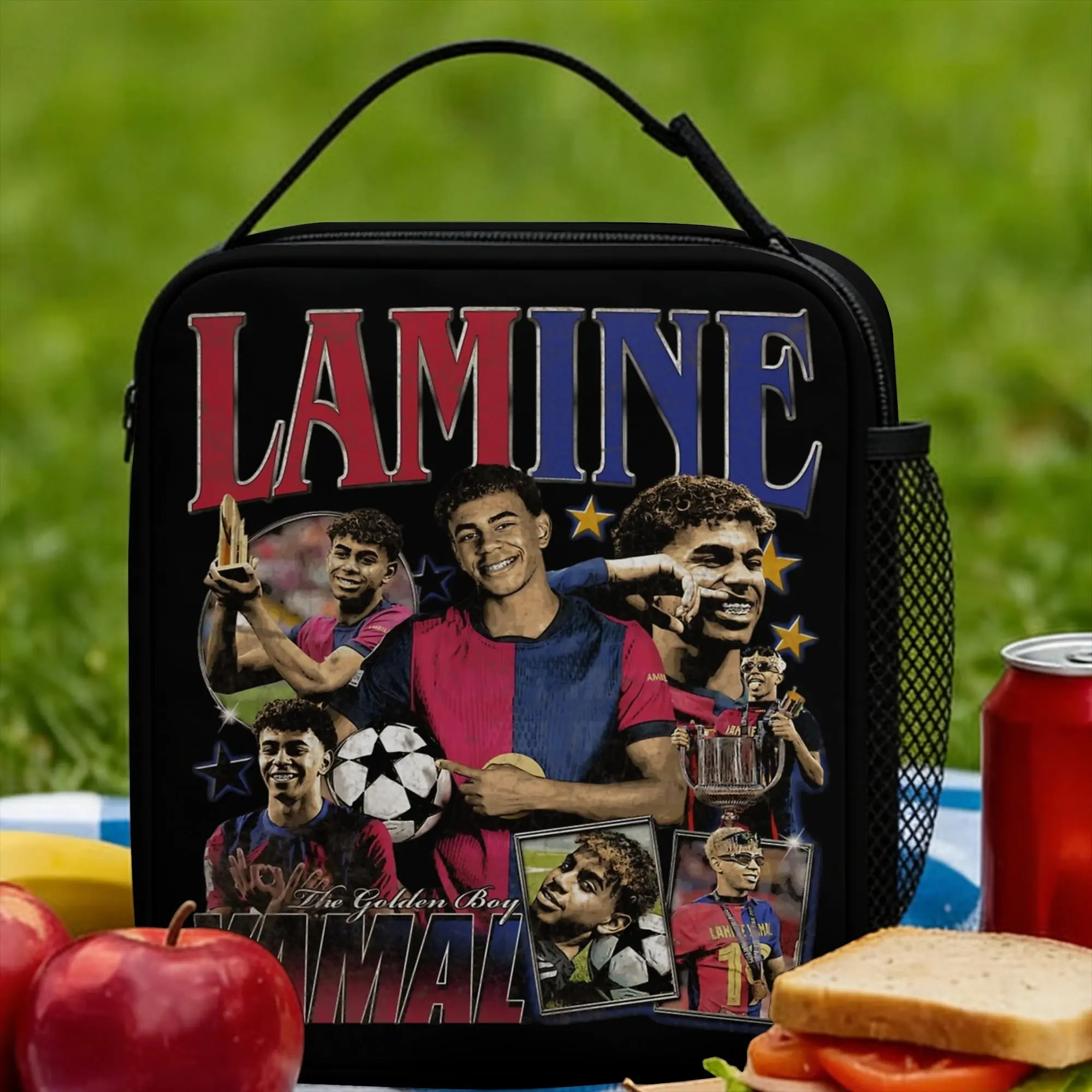 Lamine Y-Yamal Insulated Lunch Bag Large Football Soccer Reusable Thermal Bag Lunch Box Tote School  Travel Food Bag