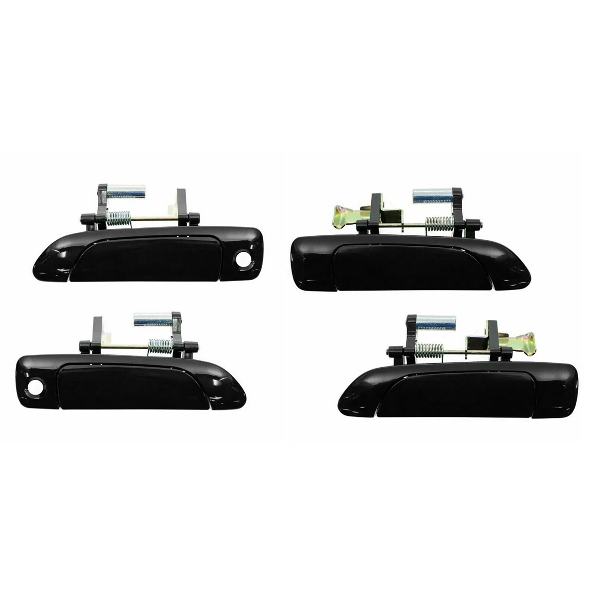 4Pc Front & Rear Exterior Outside Door Handles Set Black New for 2001-2005 Honda Civic