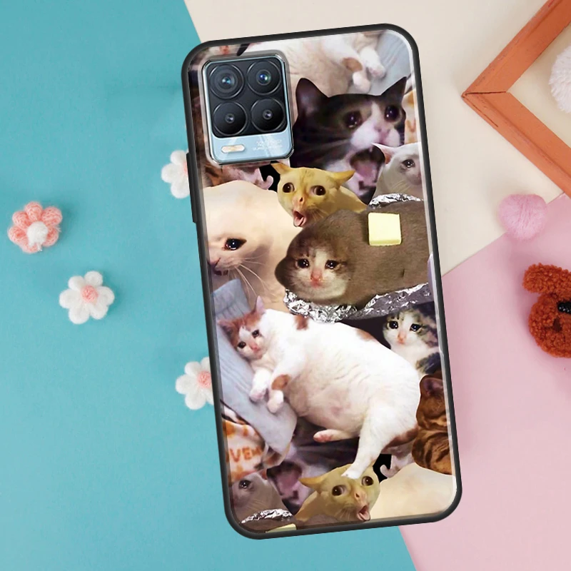 Crying Cat Memes And Dog For OnePlus 11 10 Pro 10T Nord CE 2 Lite Realme C55 C35 C33 C31 C30 C21Y GT Neo 5 3 2T Case