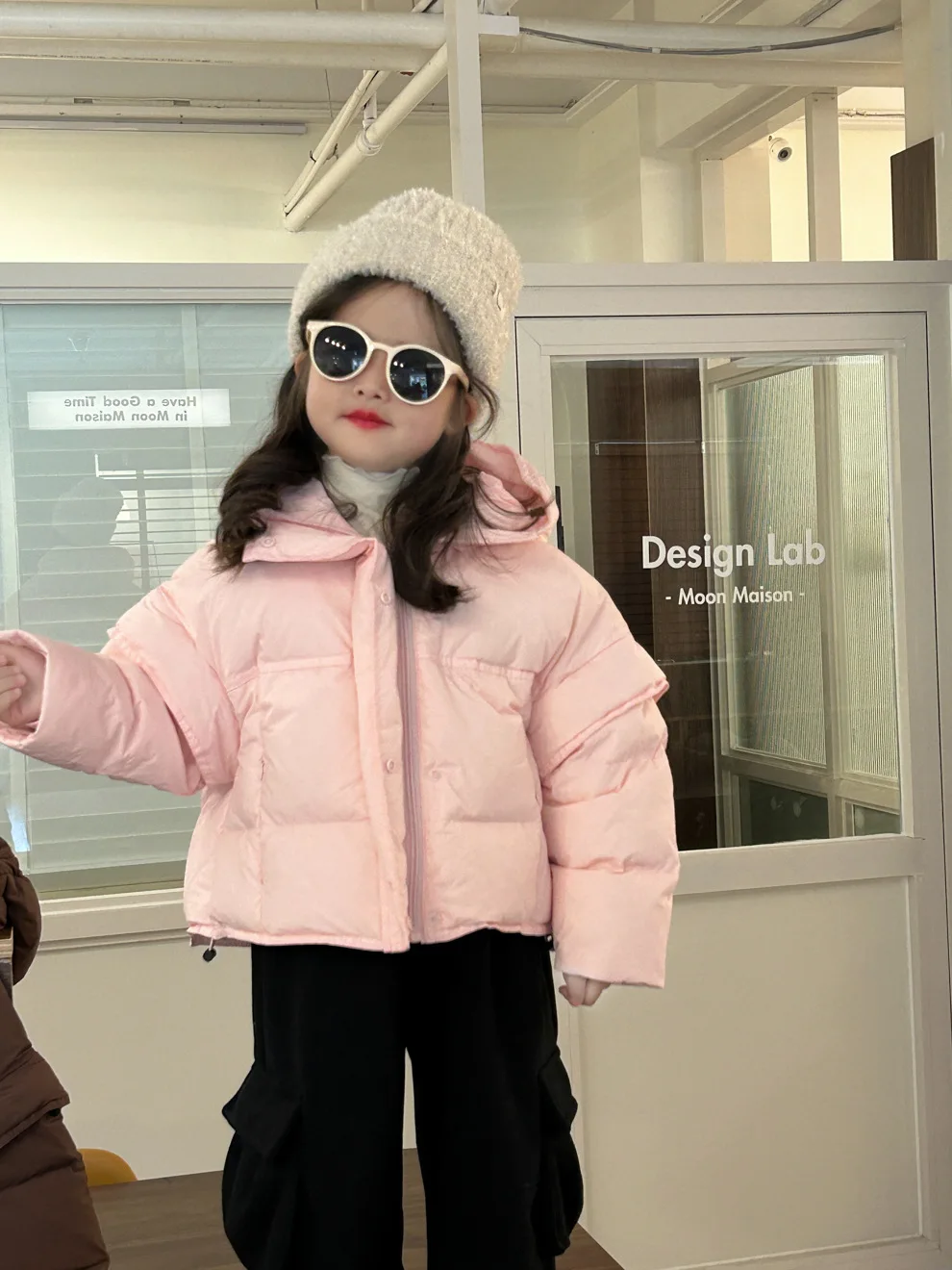 Girls Pink Down Children 2024 New Winter Collection Fashion Simple Casual Down Coat Korean Simple Style Clothes Top Coat