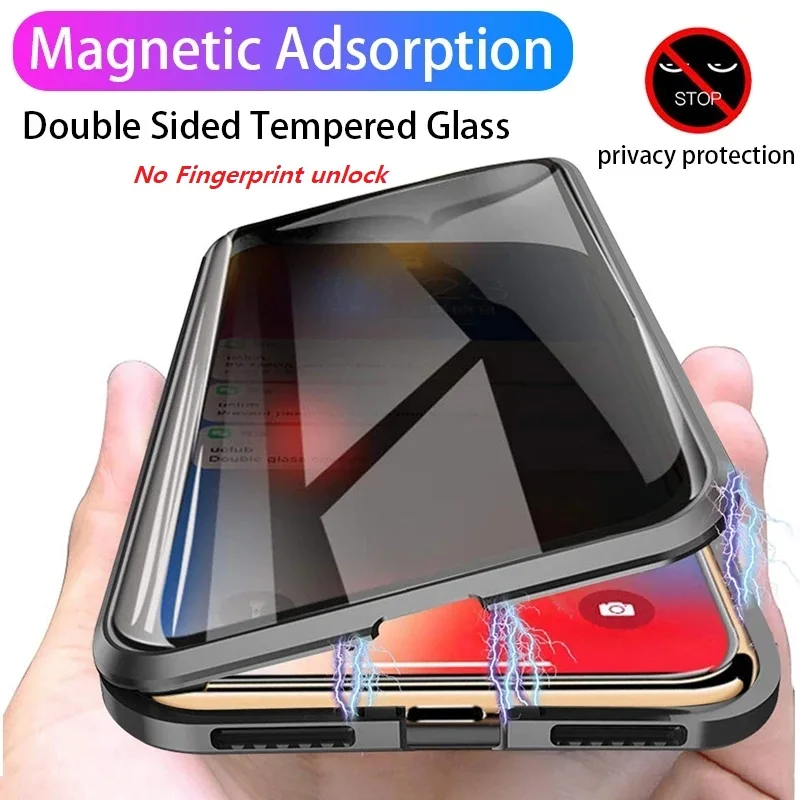 

For Samsung GalaxyS25 S24Ultra S23FE A14 A53 A54 A52 S23 S22 S21 Note20Ultra S20FE 360 ​​Degree Privacy Protection Magnetic Case