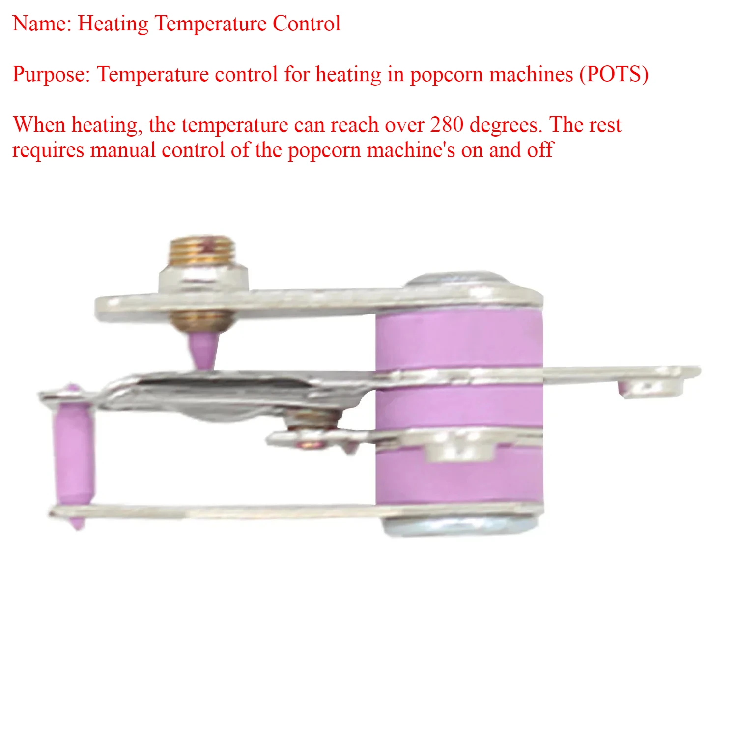 250V10A Popcorn machine temperature controller switch for commercial popcorn maker temperature control thermostat fittings 1pc