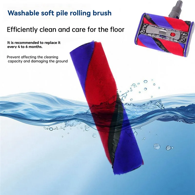 A86I-2PCS Roller Brush For DYSON SV21 MICRO/SV19 OMNI-GLIDE Vacuum Cleaner Double Roller Brush Kit Soft Velvet Roller Brush