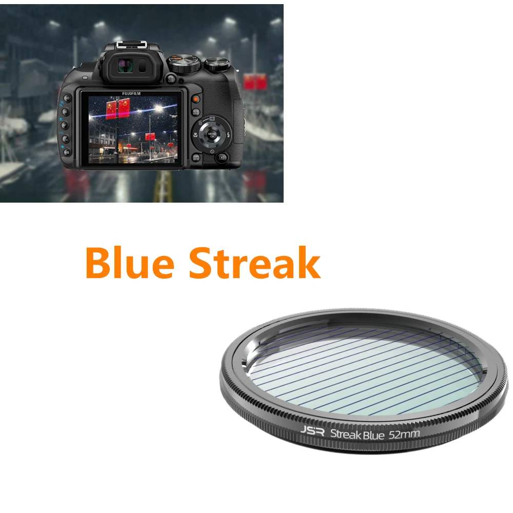 Blue Streak Filter Glass Lens Filter Protector Cinematic for Camera lens 37 40.5 49 55 58 62 67 72 77mm 82 95 mm