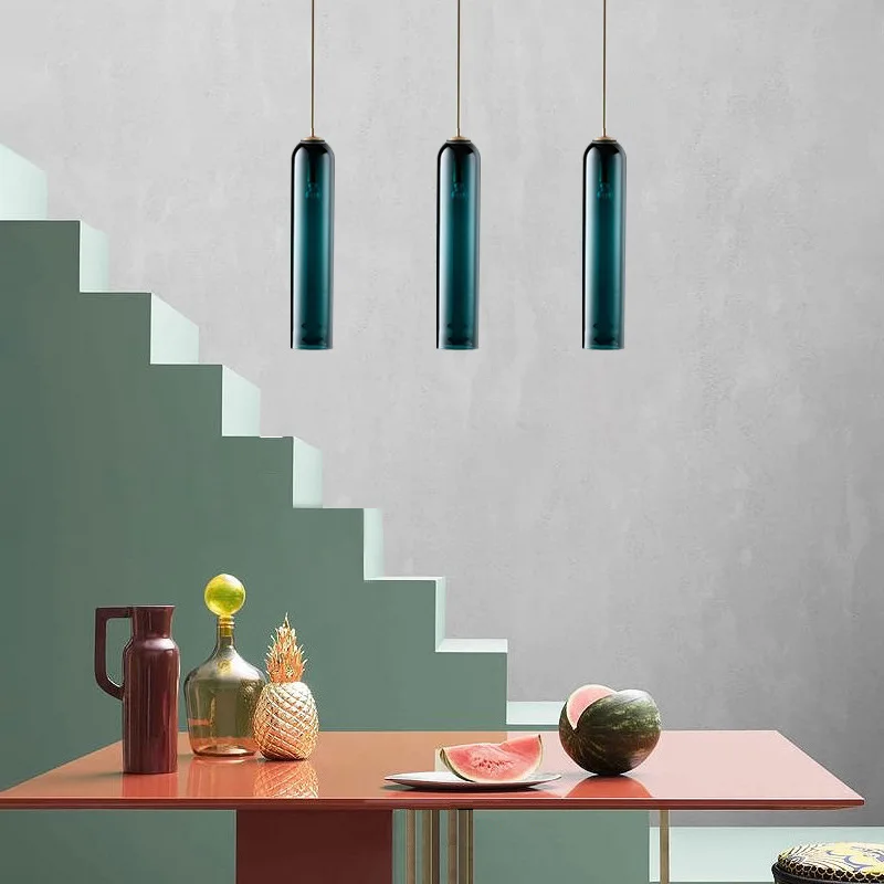 

Modern Stained Glass Pendant Lamp Minimalism Restaurant Homestay Design Chandelier Nordic Home LED Lighting Bedroom Study Luster