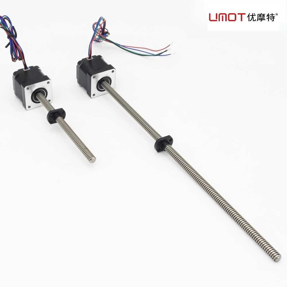 

UMOT 42 мм Nema17 Шаговый двигатель с ходовым винтом Nema 17 Линейный привод Шаговый винт Двигатель Шаговый линейный привод Винт DC12V
