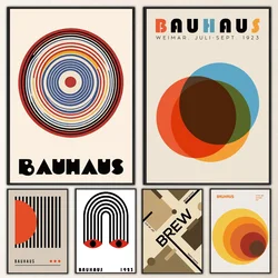 1pc Bauhaus Poster Self-adhesive Art Waterproof Paper Sticker Coffee House Bar Room Wall Decor