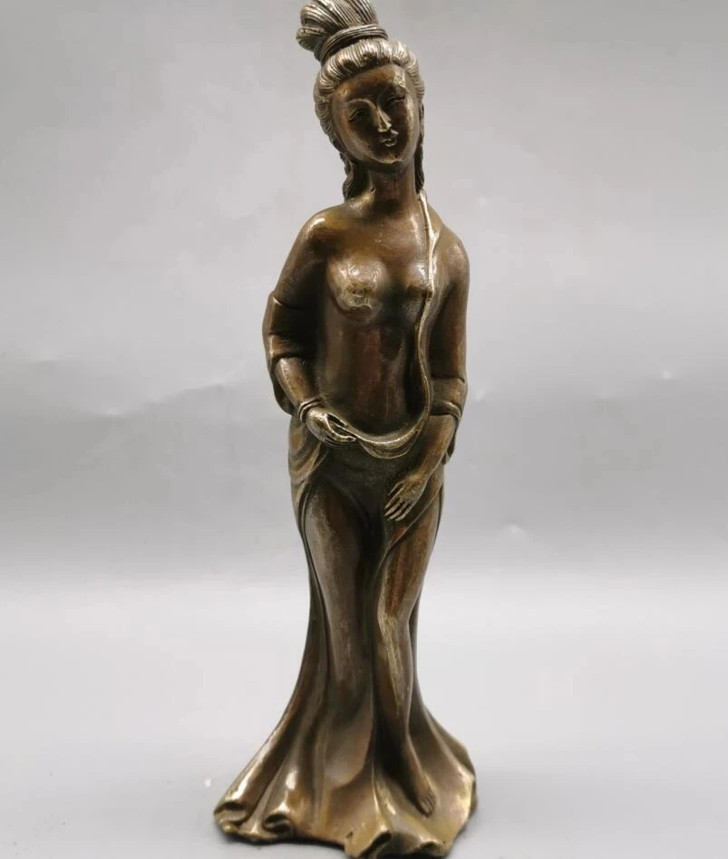 

China brass archaize beauty crafts statue